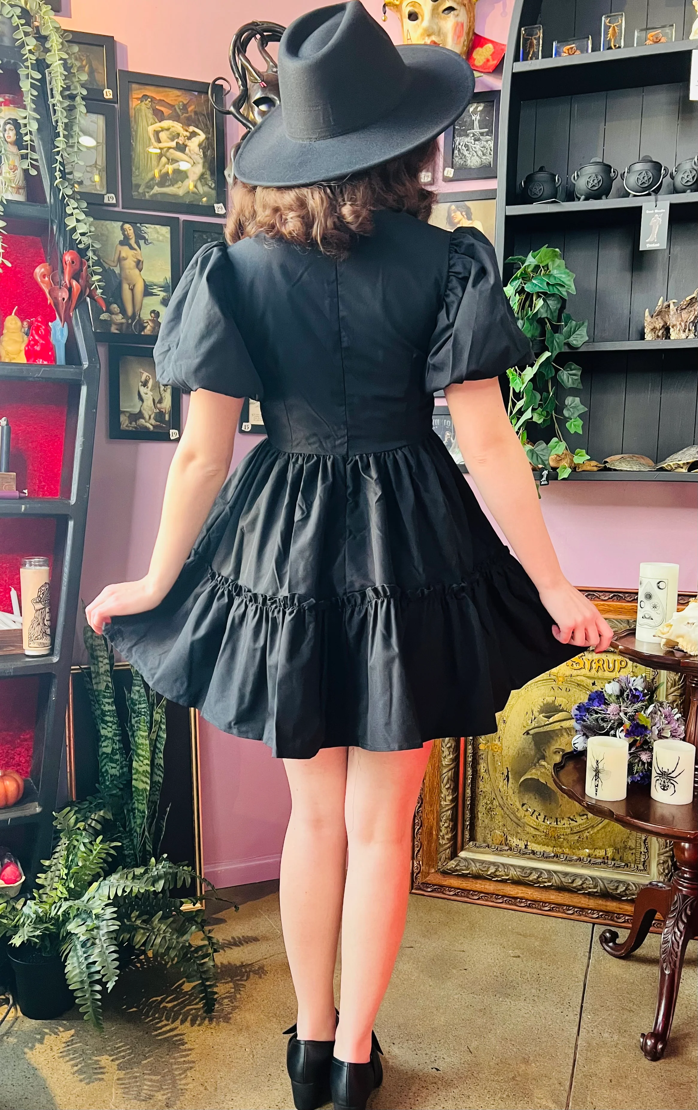 Austen - Cottage Core Bubble Party Dress with Cut Out Neckline - READY TO SHIP - Image 5