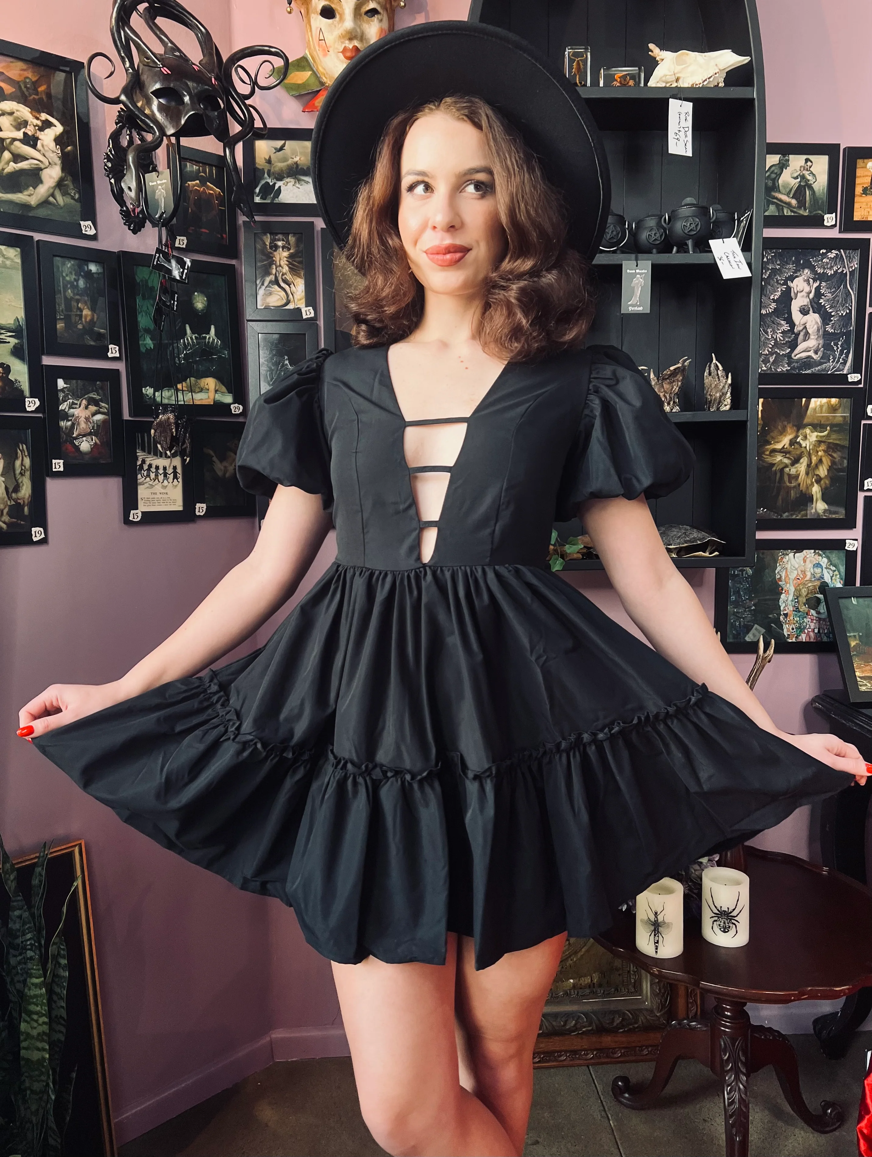 Austen - Cottage Core Bubble Party Dress with Cut Out Neckline - READY TO SHIP - Image 7