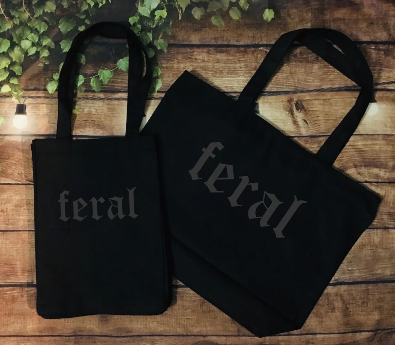 Beach Bag and Tote - feral - black on black
