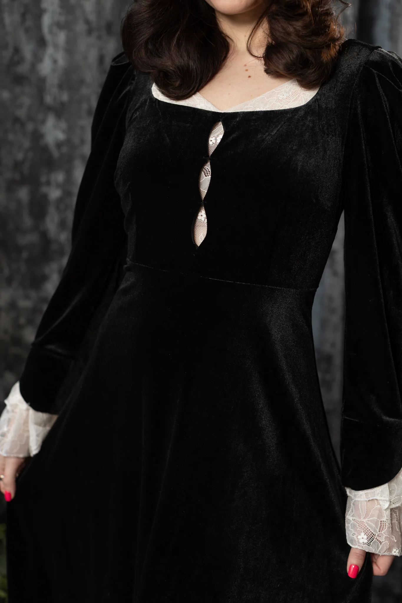CORA - Velvet mourning midi dress - READY TO SHIP - Image 2