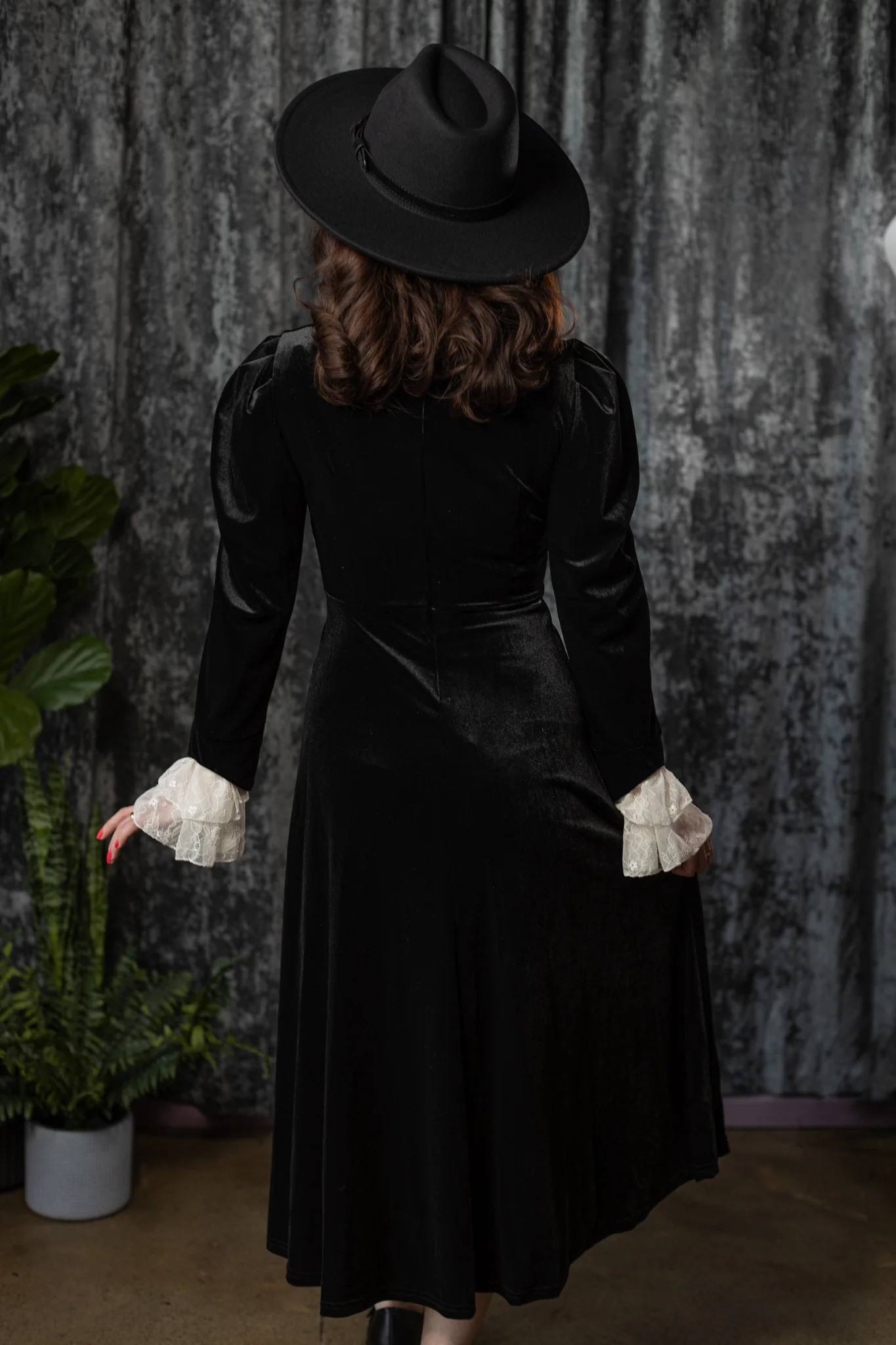 CORA - Velvet mourning midi dress - READY TO SHIP - Image 7