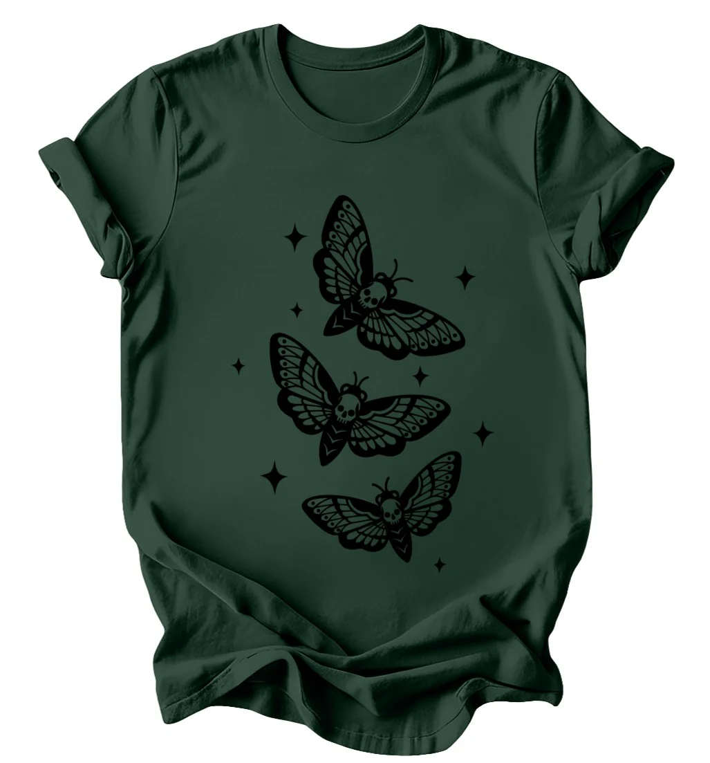 Death Moths - Burgundy or Emerald T-Shirt - Image 2