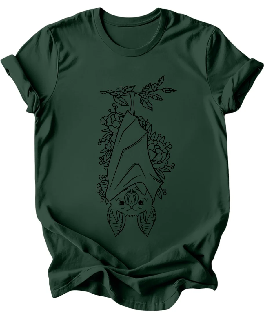 Floral Bat - Burgundy or Emerald T-Shirt