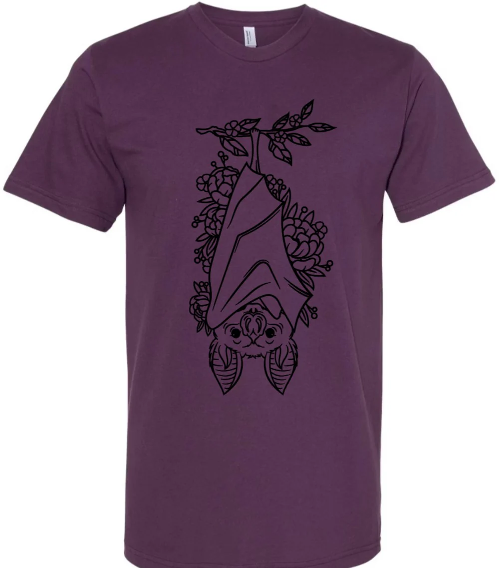 Floral Bat - PLUM - T-Shirt