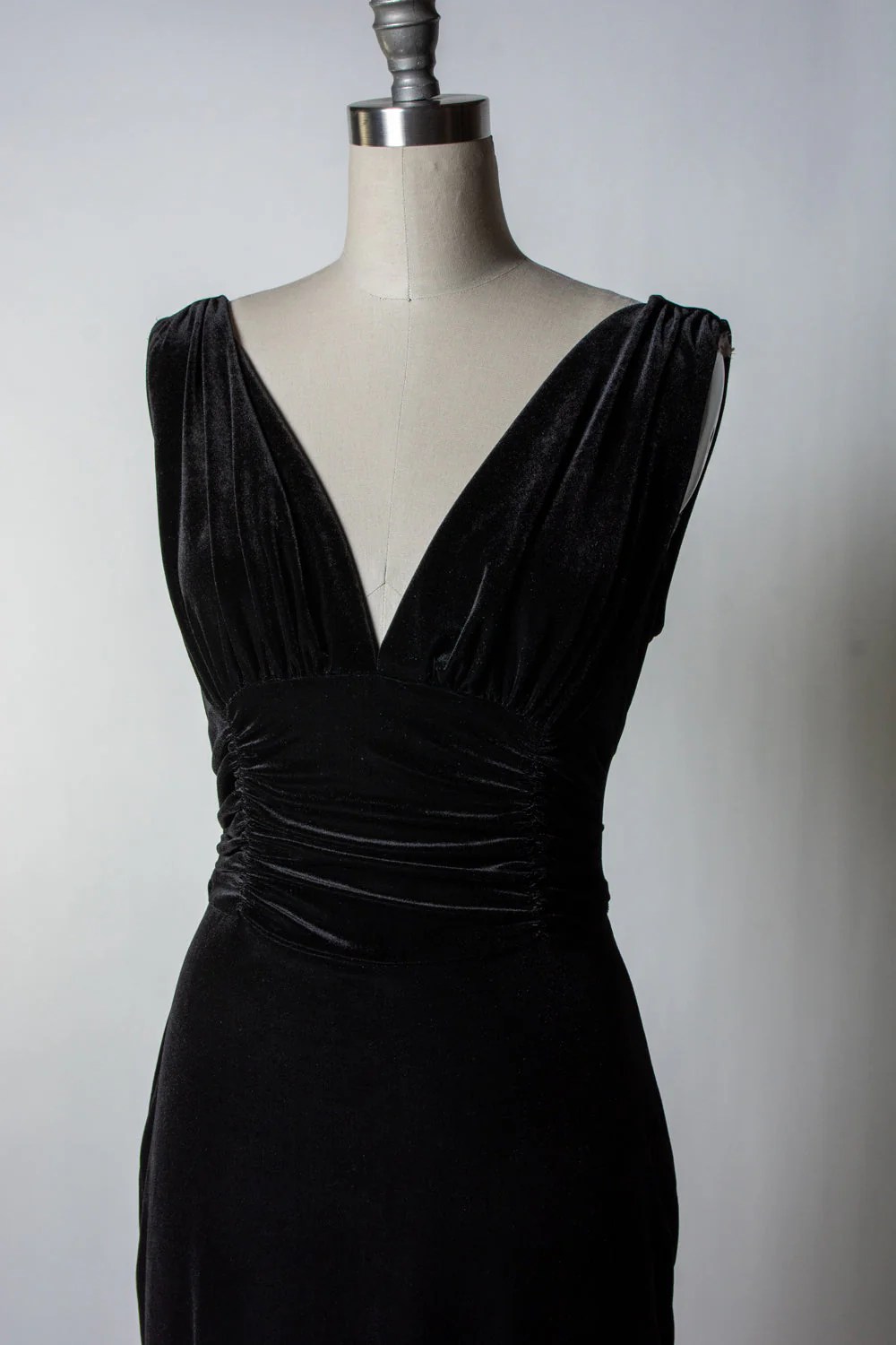 Formal Athena Gown Dress - Stretch Velvet, Black - Image 13