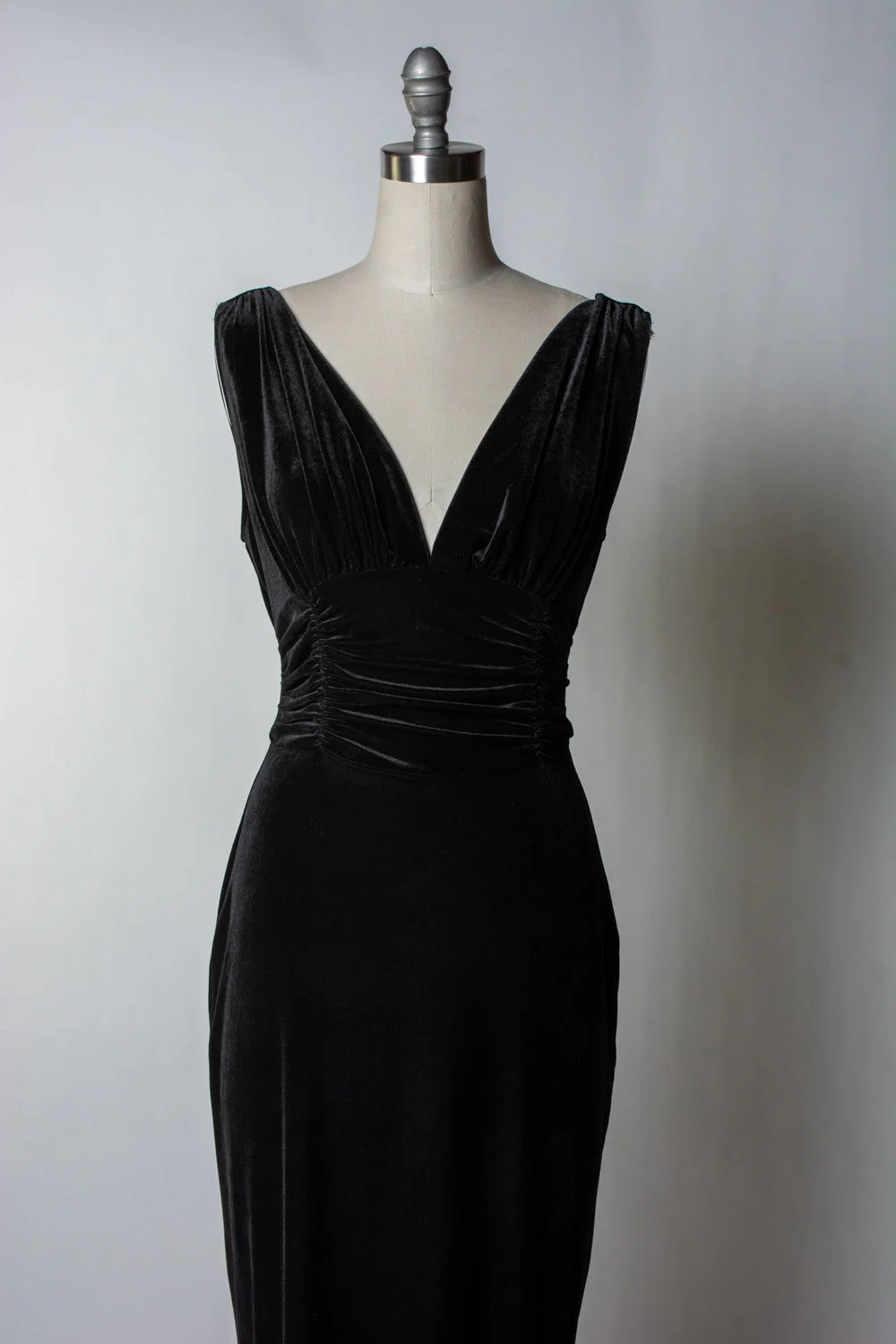Formal Athena Gown Dress - Stretch Velvet, Black - Image 14