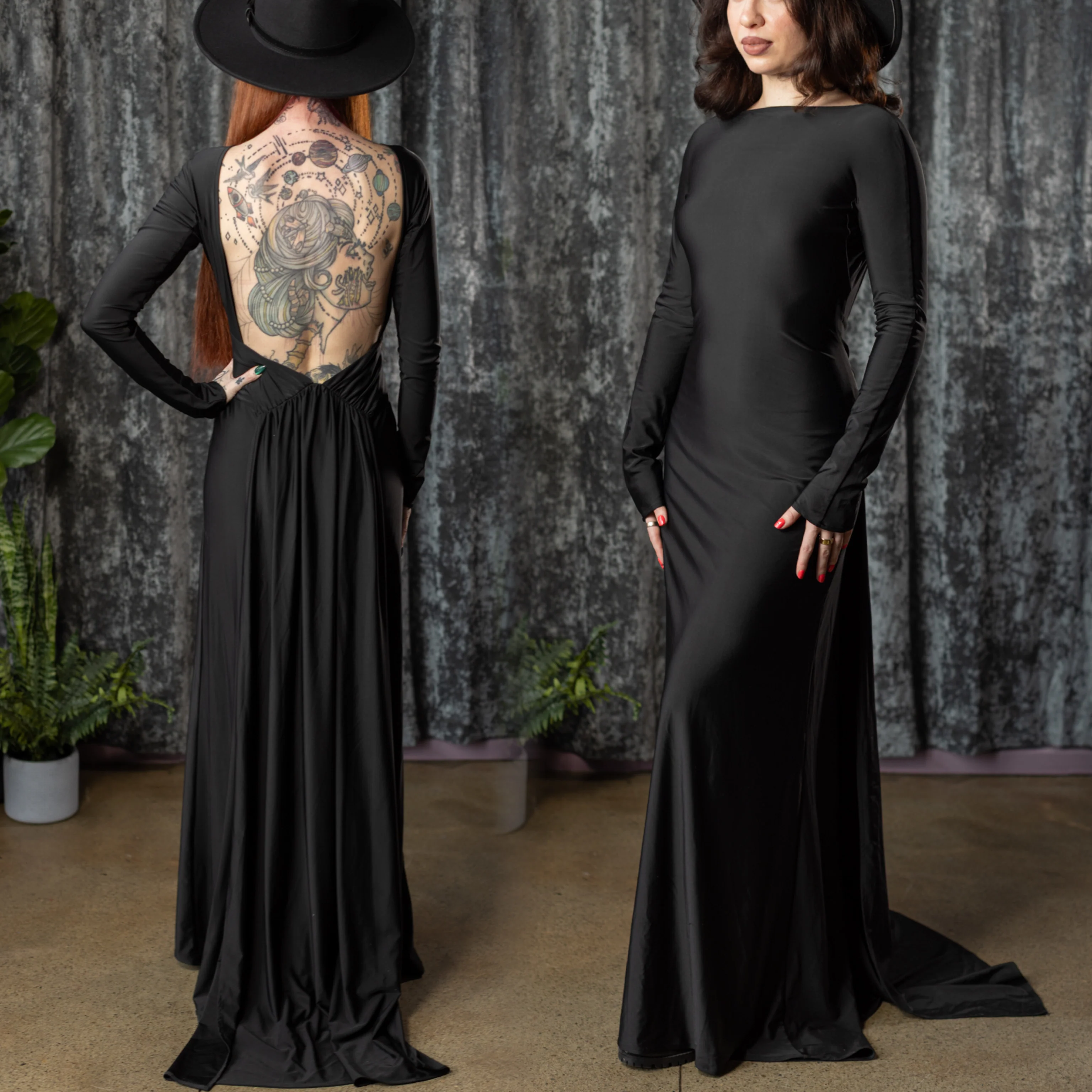HELENA - Open back maxi dress with train - PRE-ORDER