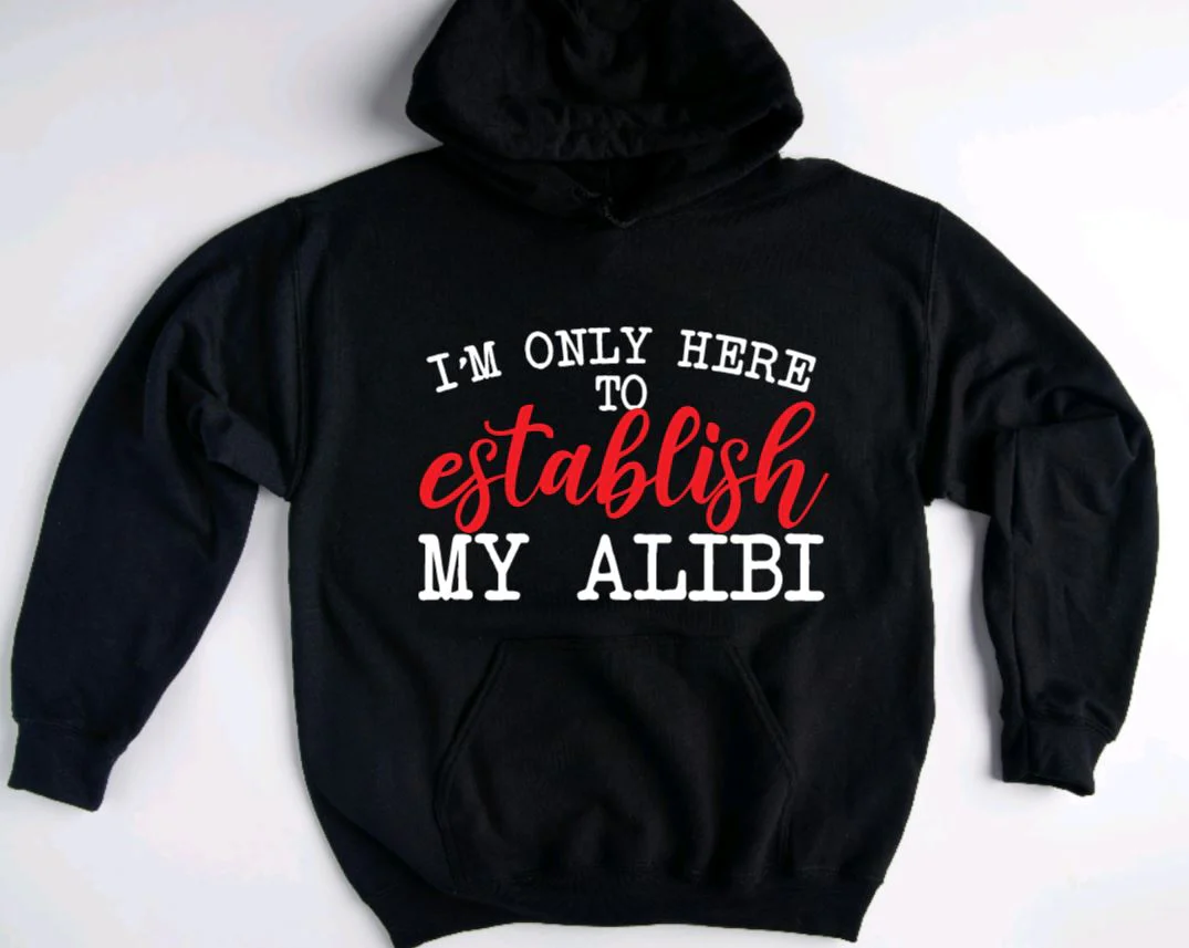 I'm only here to establish my alibi Hoodie