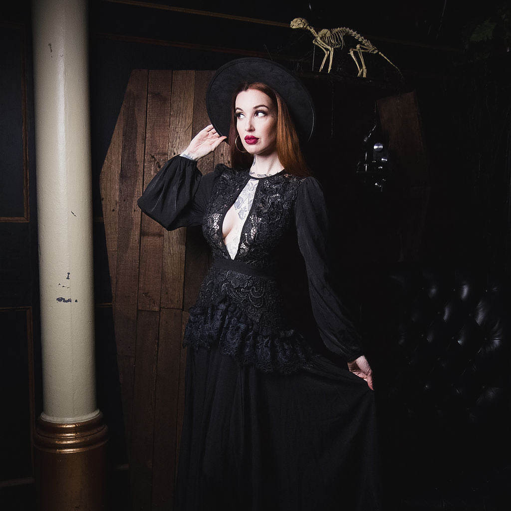 Lenore - Victorian Style Lace Maxi Dress - Image 4