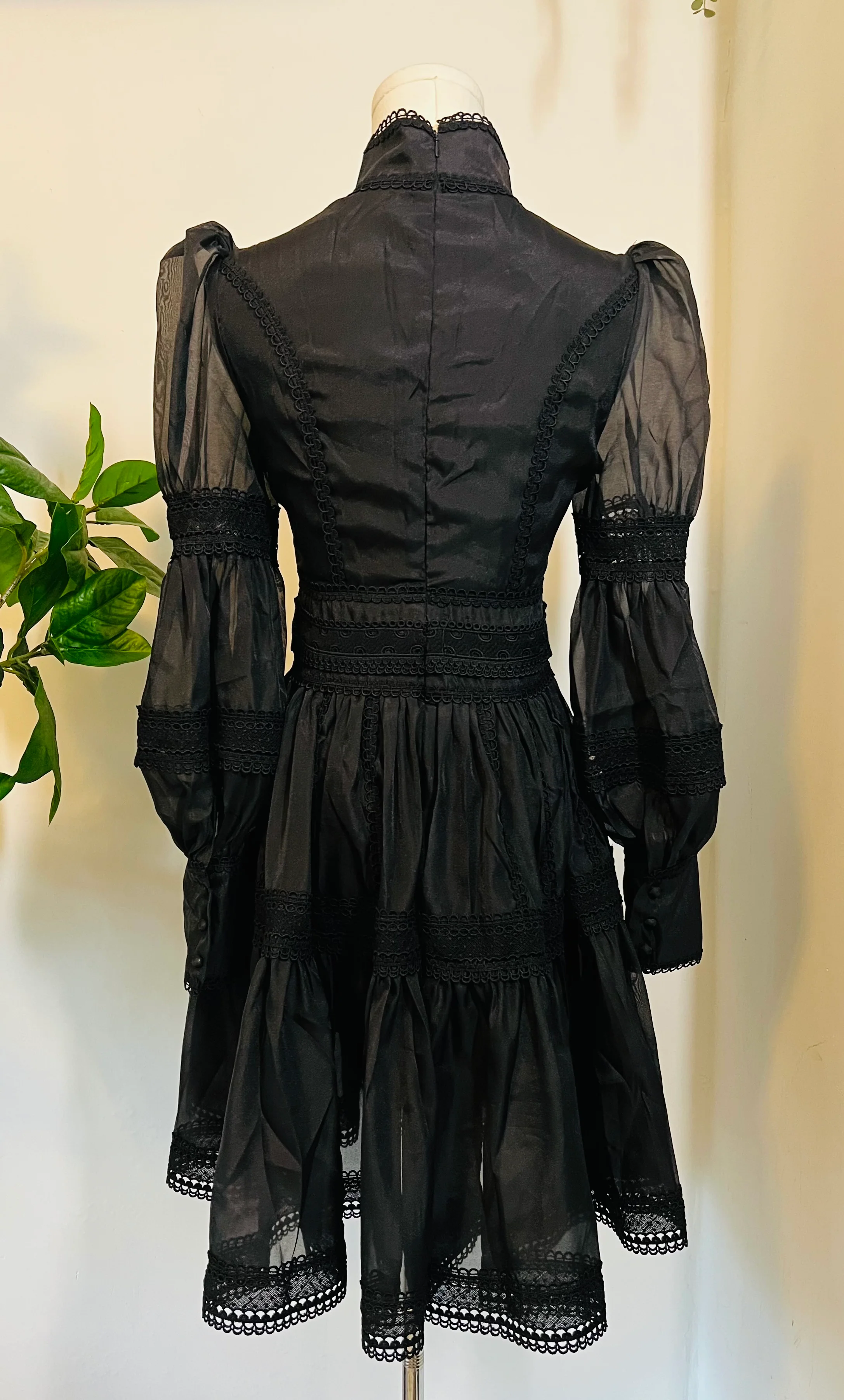 Morgana - Romantic Victorian Inspired Party Dress - BLACK - Ready To Ship - Image 12
