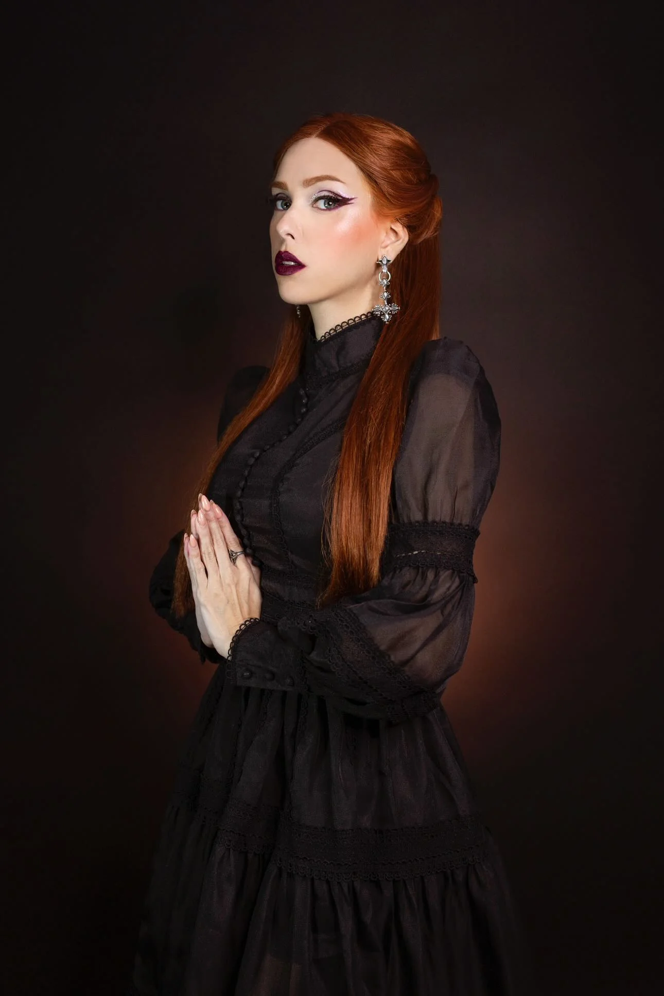 Morgana - Romantic Victorian Inspired Party Dress - BLACK - Ready To Ship - Image 5