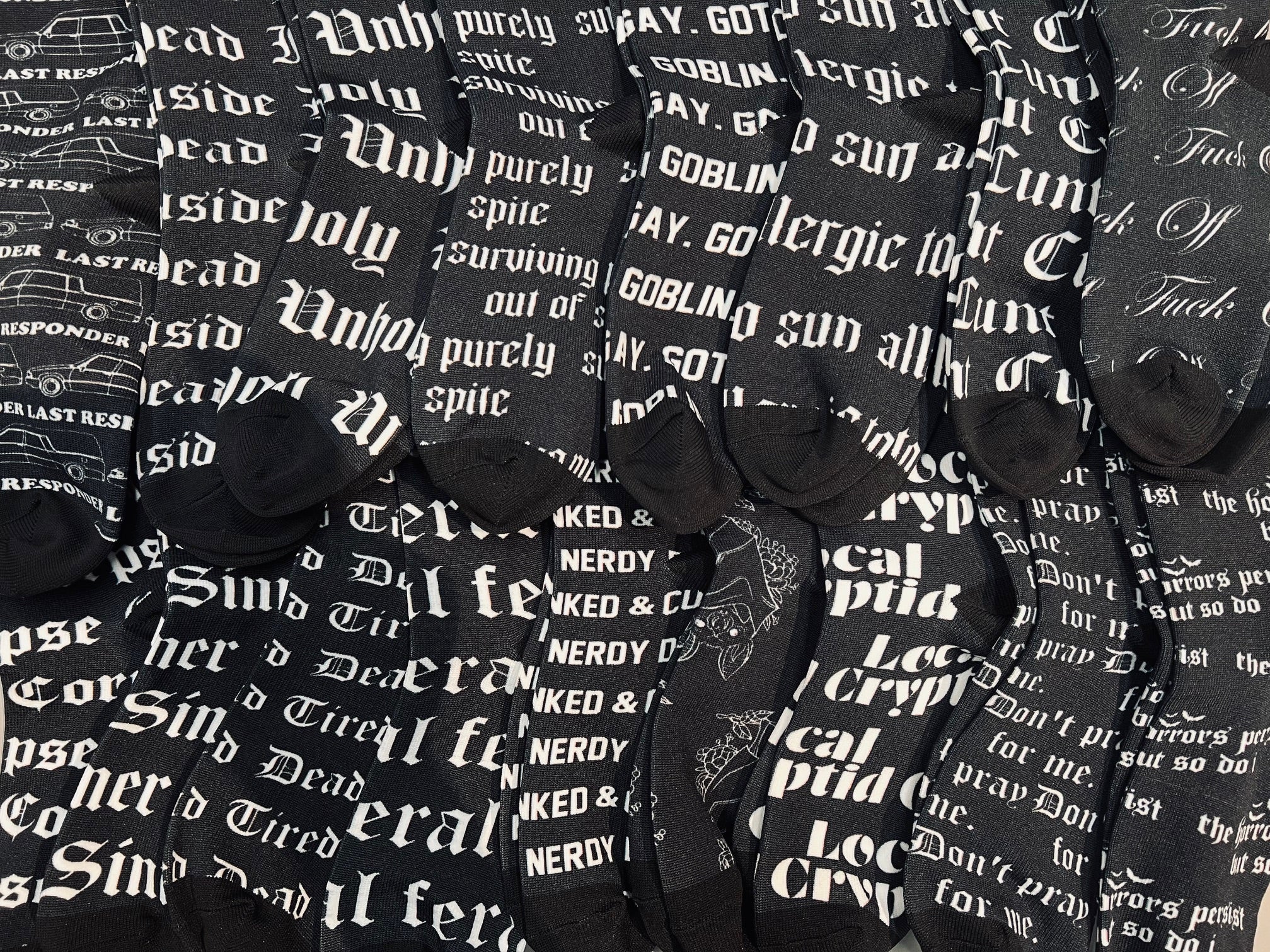 Novelty Socks - gay goth goblin - Ready To Ship - Image 2