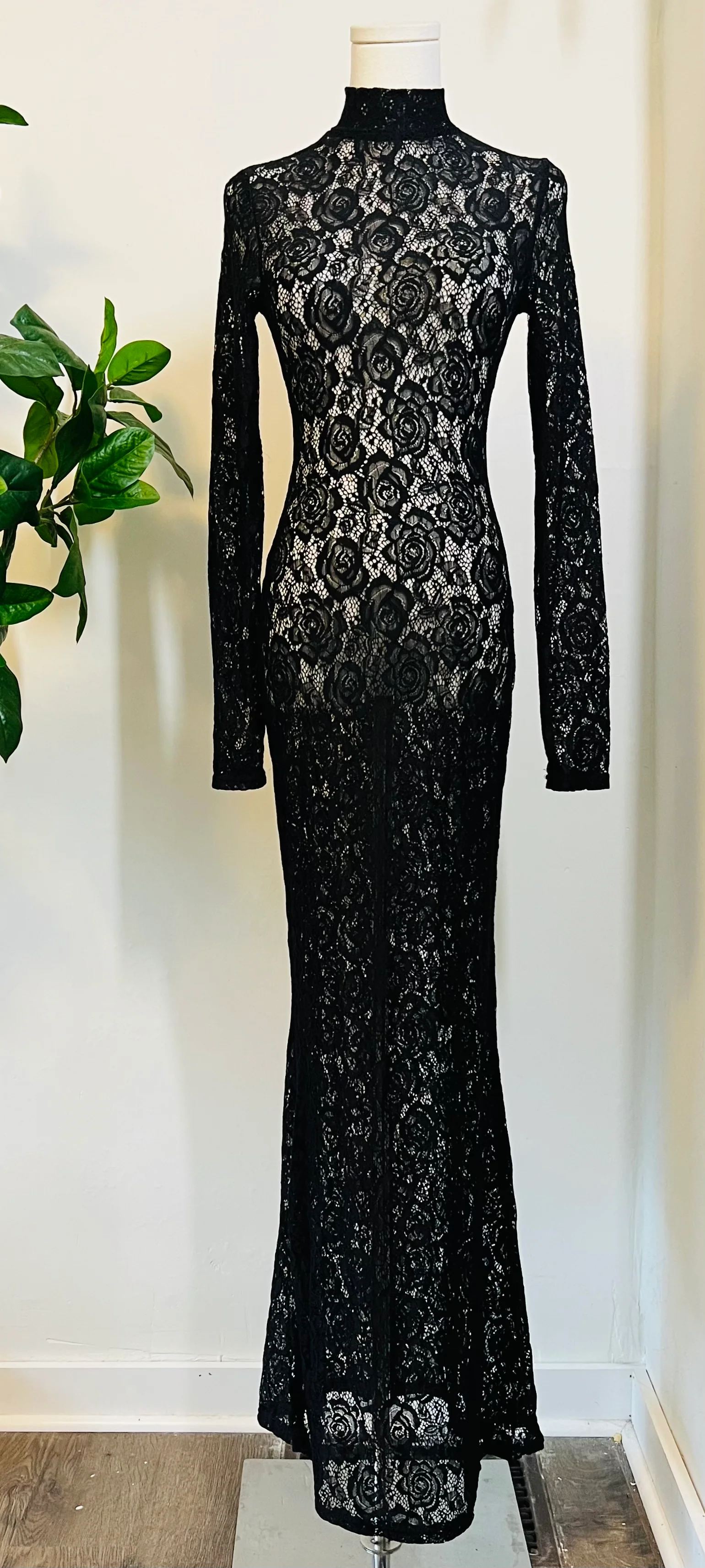 Persephone - Deadly Sheer Floral Lace Maxi dress - READY TO SHIP - Image 9