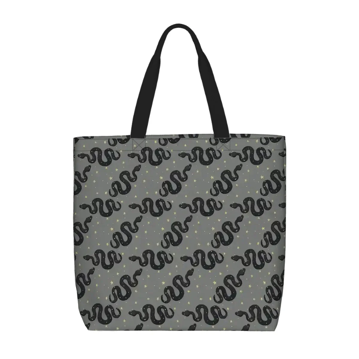 Printed Beach Bag / XL Tote Bag - celestial snakes