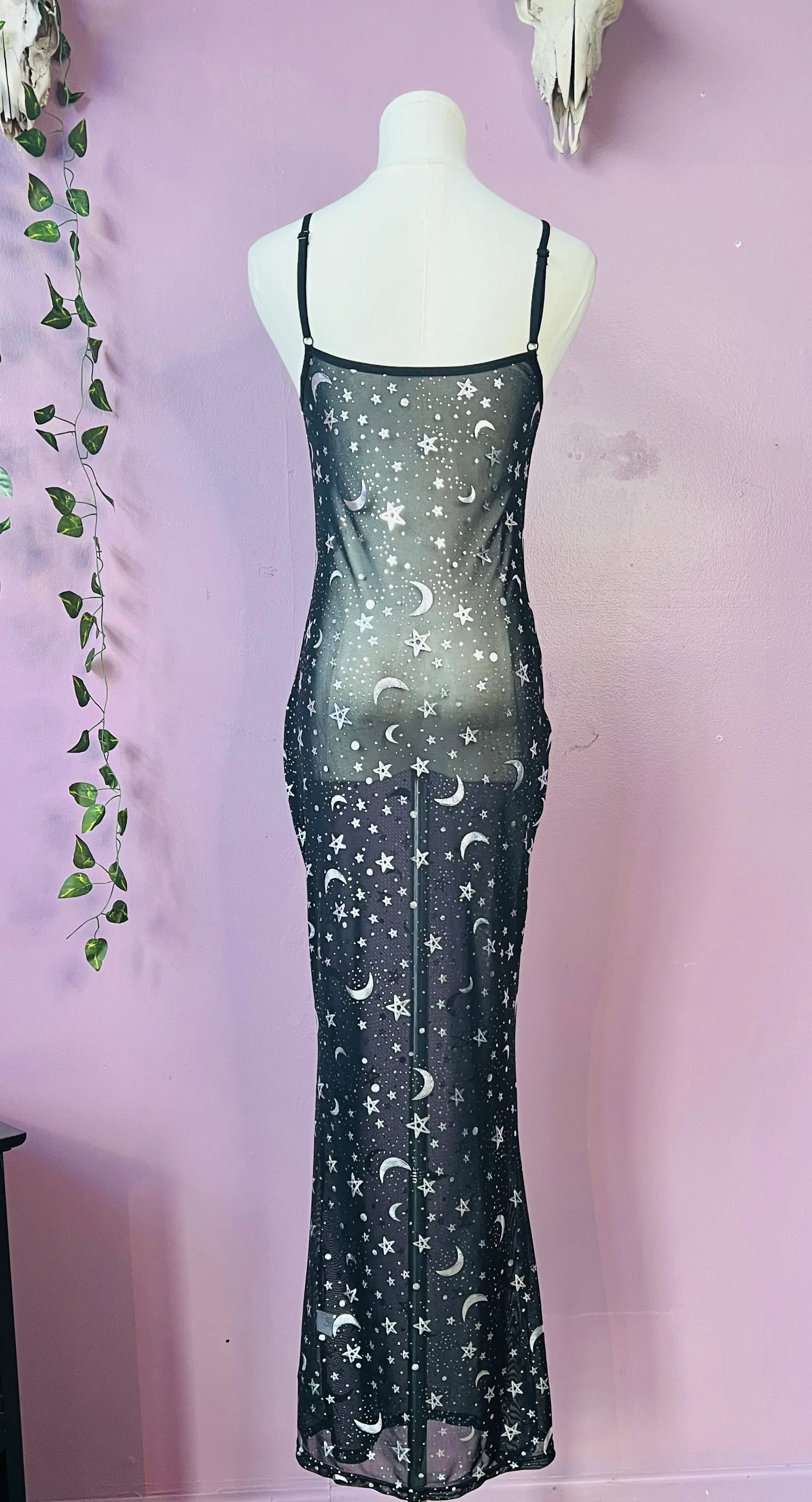 Sheer Hourglass Maxi Dress - Metallic Moon & Stars - READY to SHIP - Image 6
