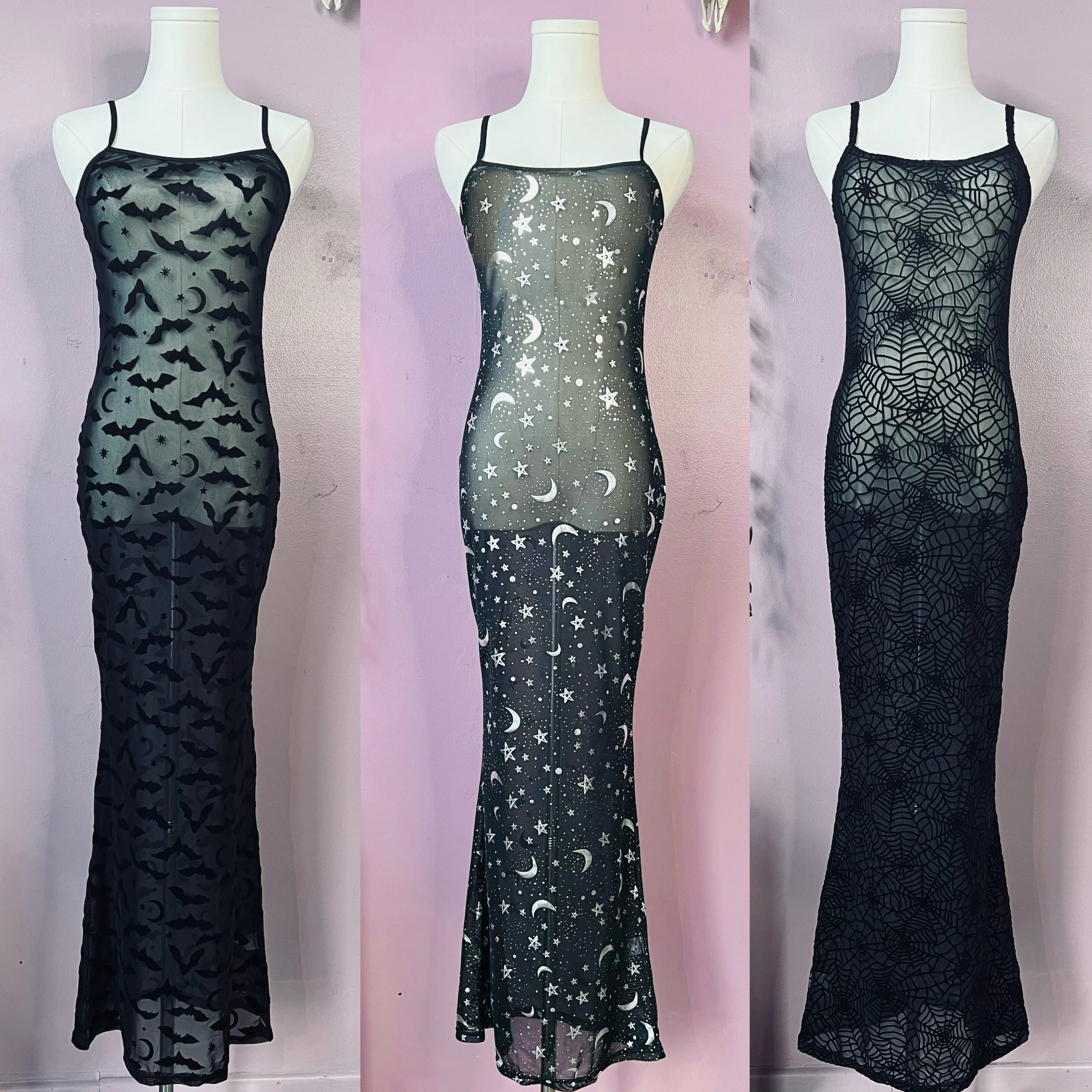 Sheer Hourglass Maxi Dress - Metallic Moon & Stars - READY to SHIP - Image 8