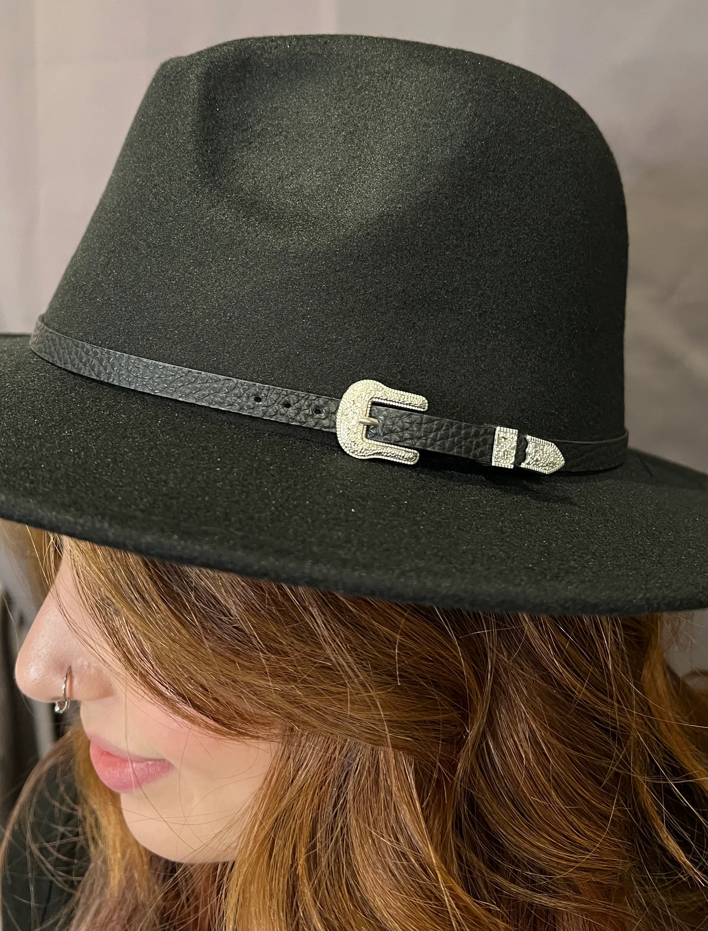Vegan Felt Hat - Plain - Western Buckle - READY TO SHIP - Image 2