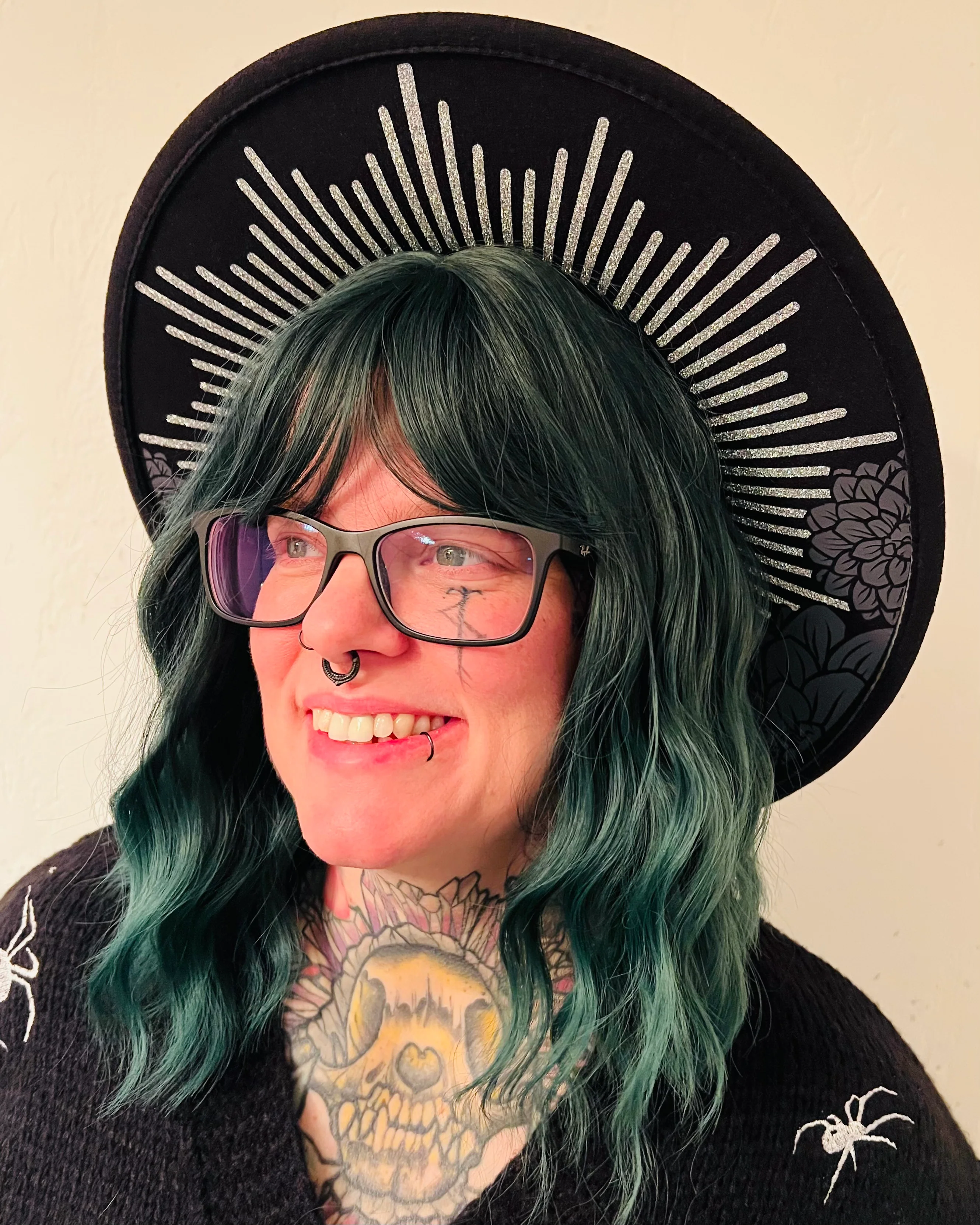 Vegan Felt Hat - XL Brim - Dahlia Burst - Image 4