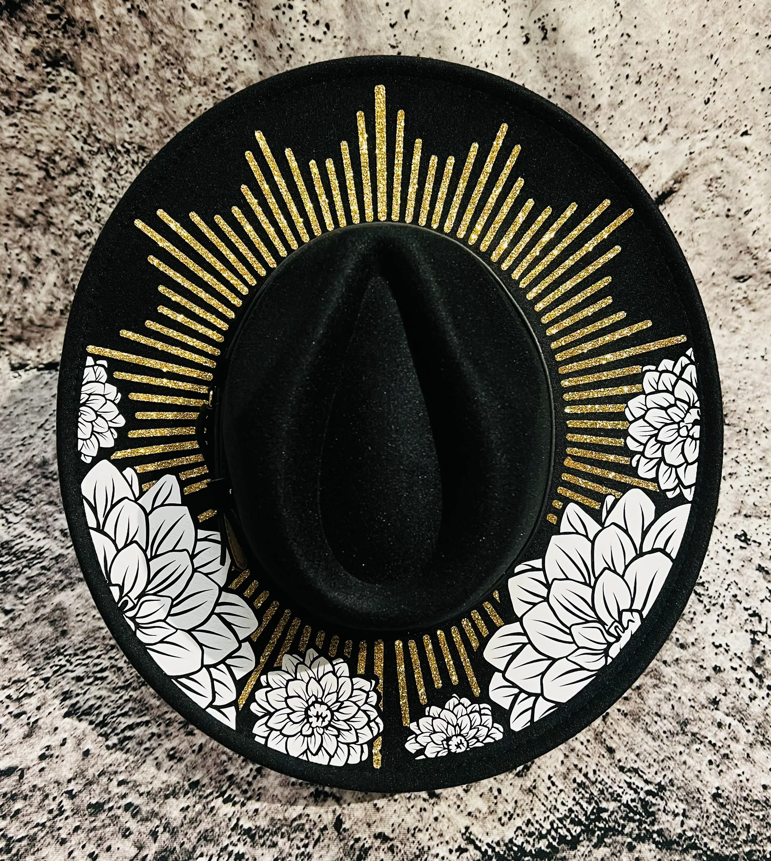 Vegan Felt Hat - XL Brim - Dahlia Burst - Image 5
